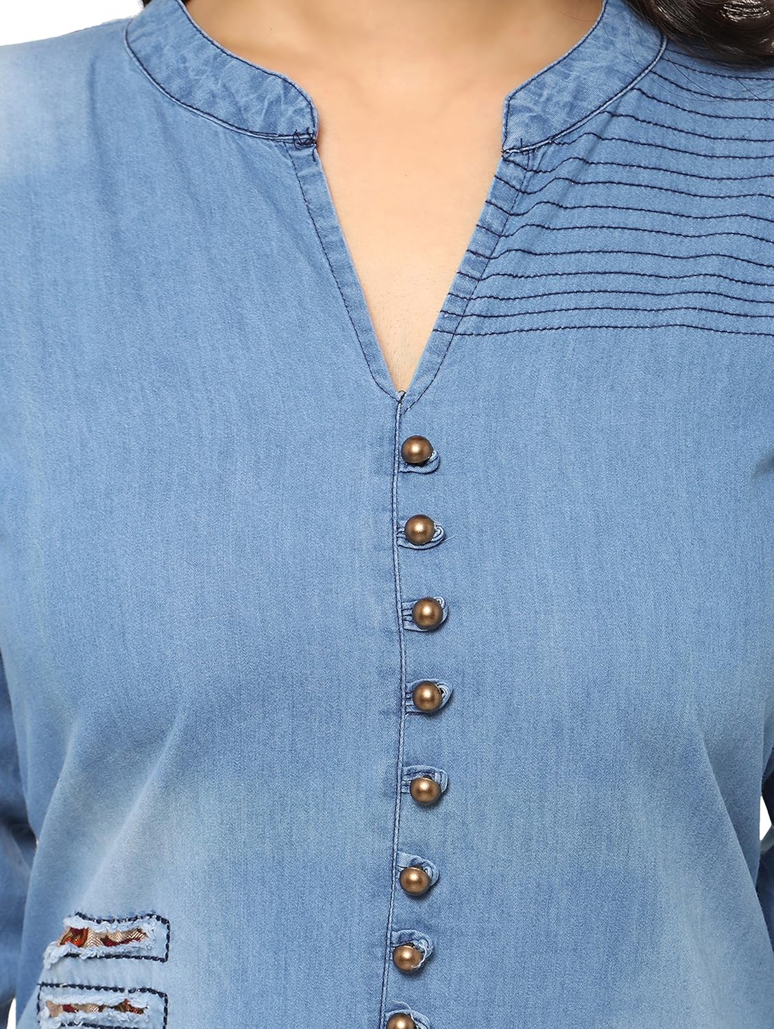 kvsfab women's denim kurti