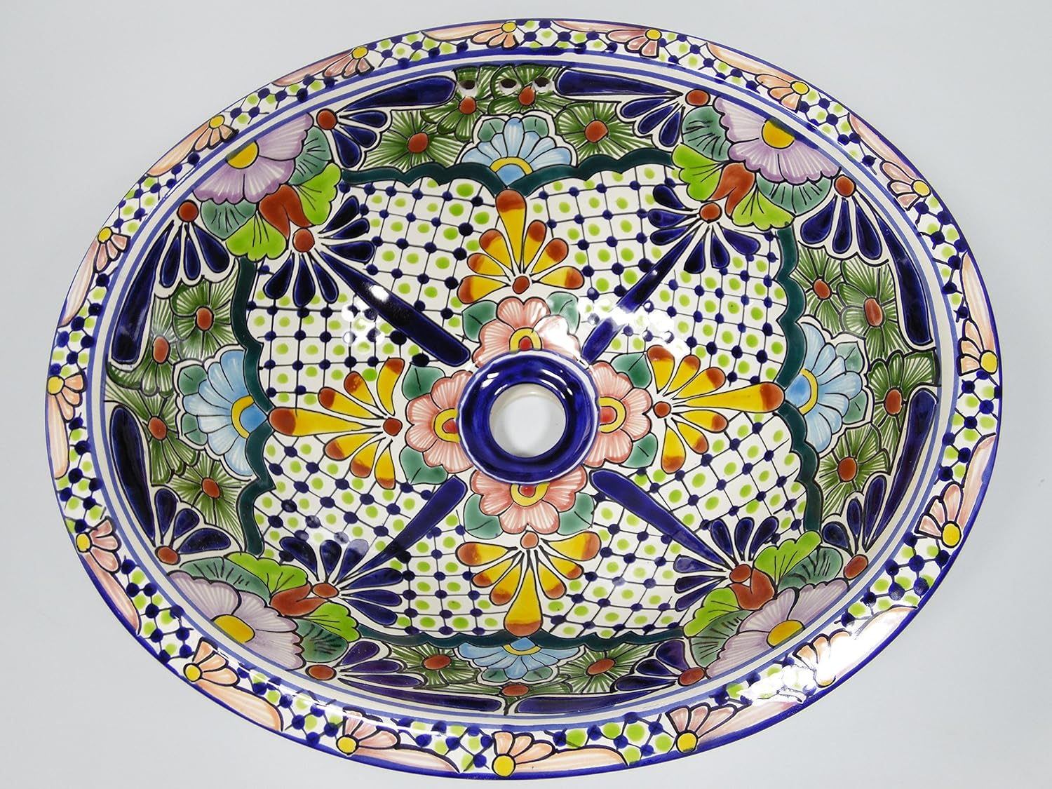 17" TALAVERA SINK, drop in mexican bathroom sink, handmade