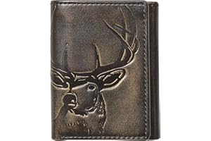 House of Jack Co. DEER Trifold Wallet For Men | Hand Burnished Full Grain Leather | Mens Trifold Wallet | Deer Wallet | Outdoorsman Gift