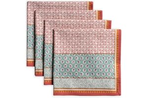 Maison d' Hermine Cloth Napkins Set of 4 100% Cotton Everyday Reusable Square Napkins Cloth Washable, Dinner, Party, Wedding,