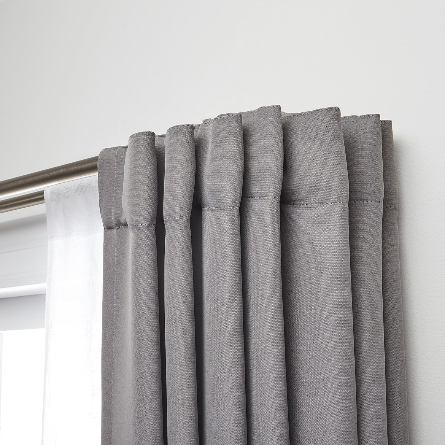 Umbra Twilight Double Curtain Rod Set – Wrap Around Design is Ideal for Blackout or Room Darkening Panels, 48-88, Nickel: Home & Kitchen