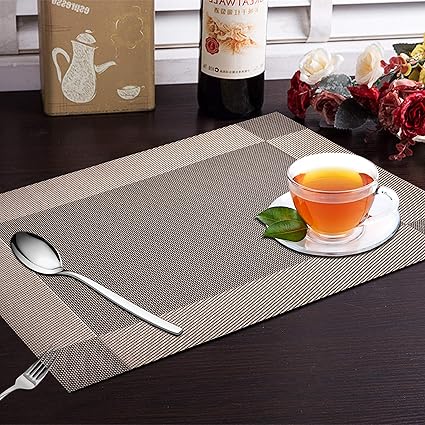 Yellow Weaves 6 Piece Dining Table Placemats - Wine