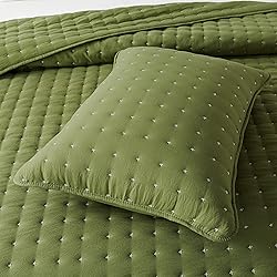 Green Twin Size Quilt Bedding Sets with Pillow