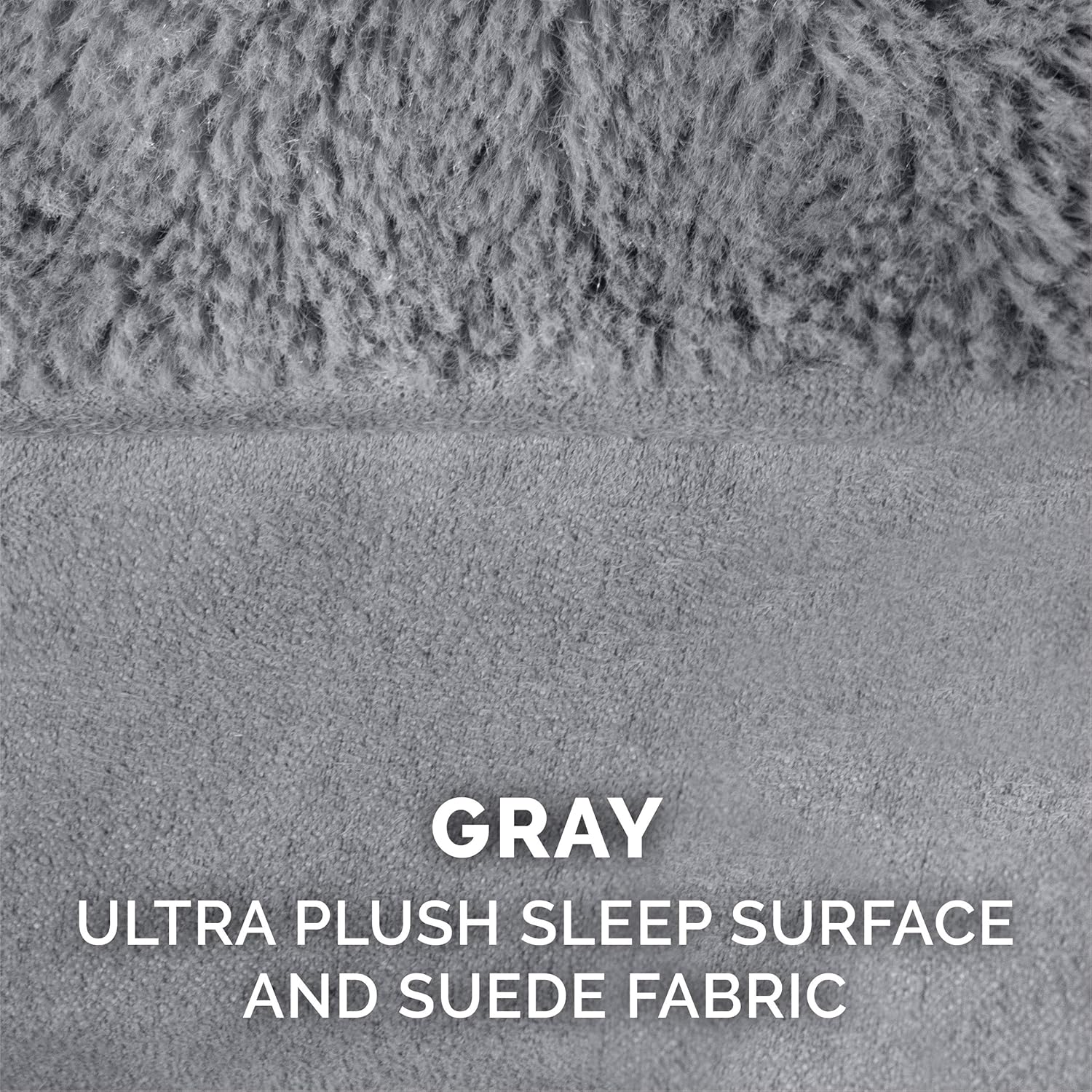 Furhaven Pet Dog Bed - Orthopedic Ultra Plush Faux Fur and Suede Traditional Sofa-Style Living Room Couch Pet Bed with Removable Cover for Dogs and Cats, Gray, Large : Pet Supplies