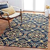 SAFAVIEH Heritage Collection 3' x 5' Navy/Yellow HG475N Handmade Traditional Oriental Premium Wool Living Room Bedroom Entryw