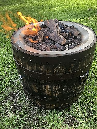 Amazon Com Portable Bourbon Barrel Fire Pit Handmade