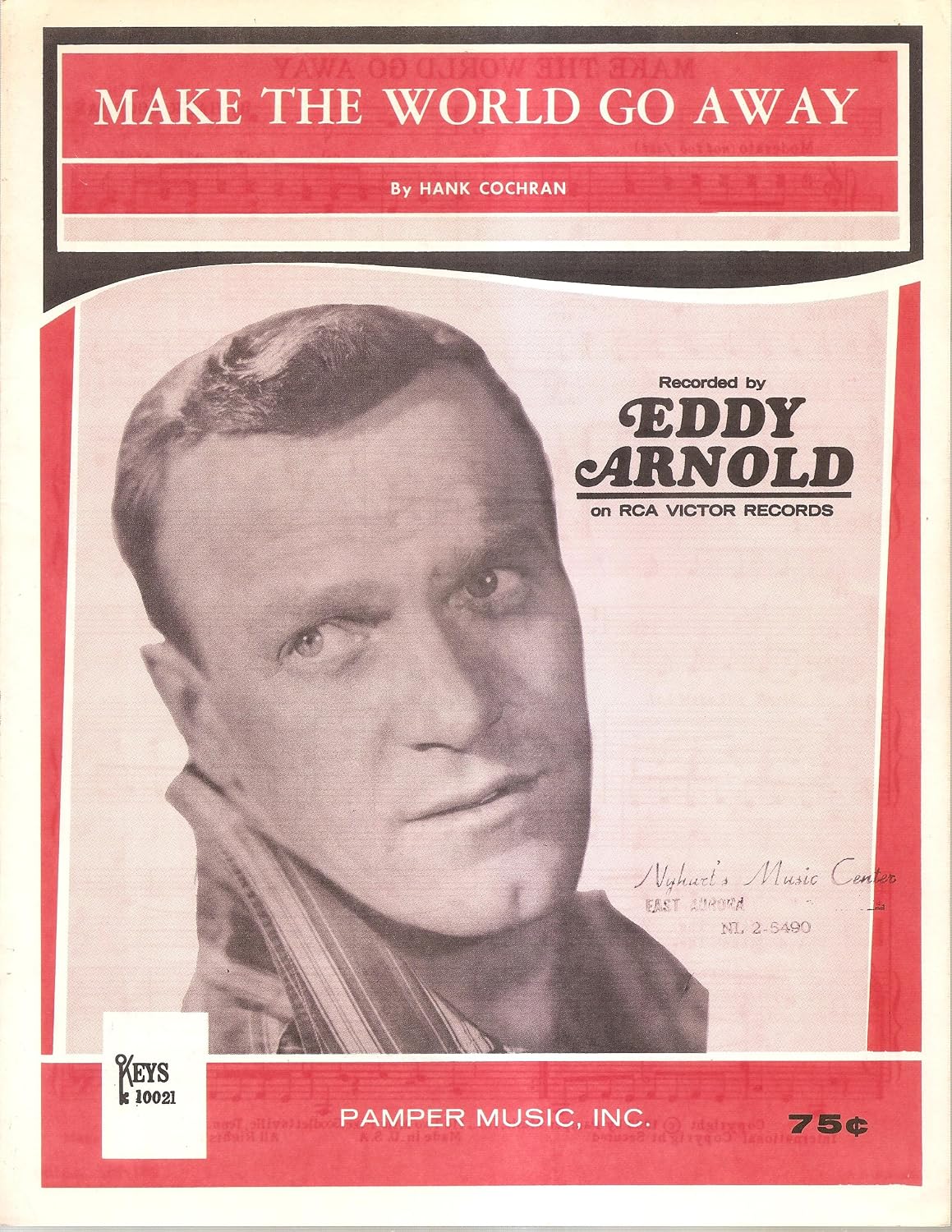 Amazon sheet music make the world go away eddy arnold 208 prints