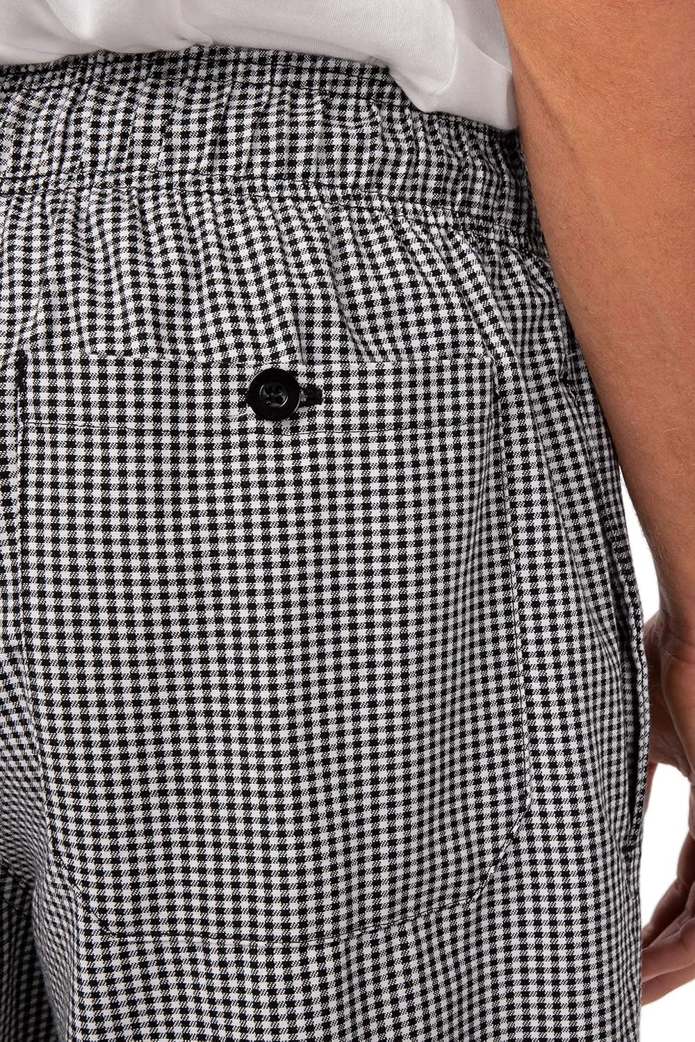 Chef Works Essential Unisex Baggy Pants, Large / L / Lrg, Small Black Check Design, Waist Size: 38-40 inch, Polycotton - Image 5