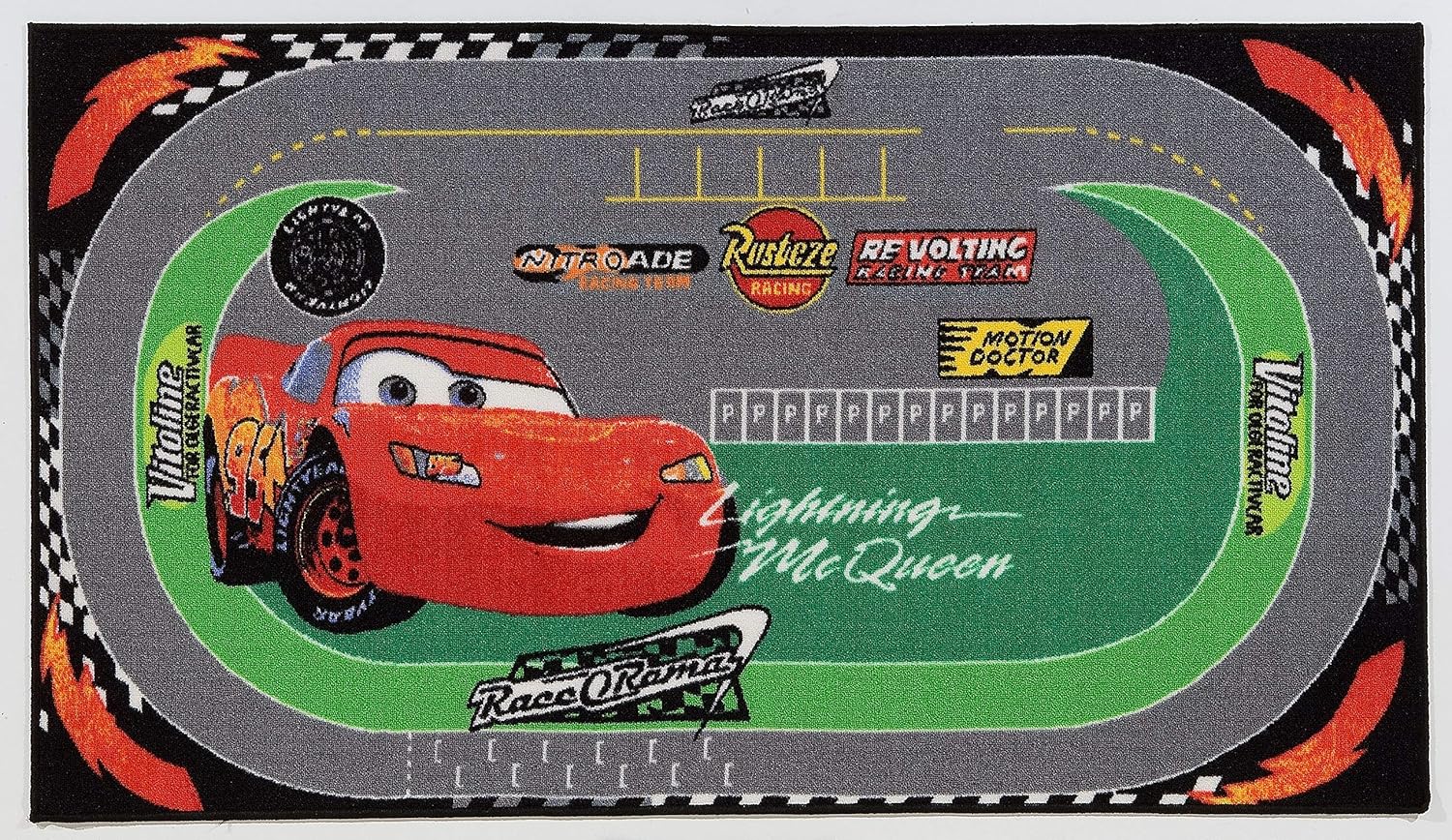Disney Cars Racing Rug Carpet 133 x 190 cm Green/red Amazon.co.uk
