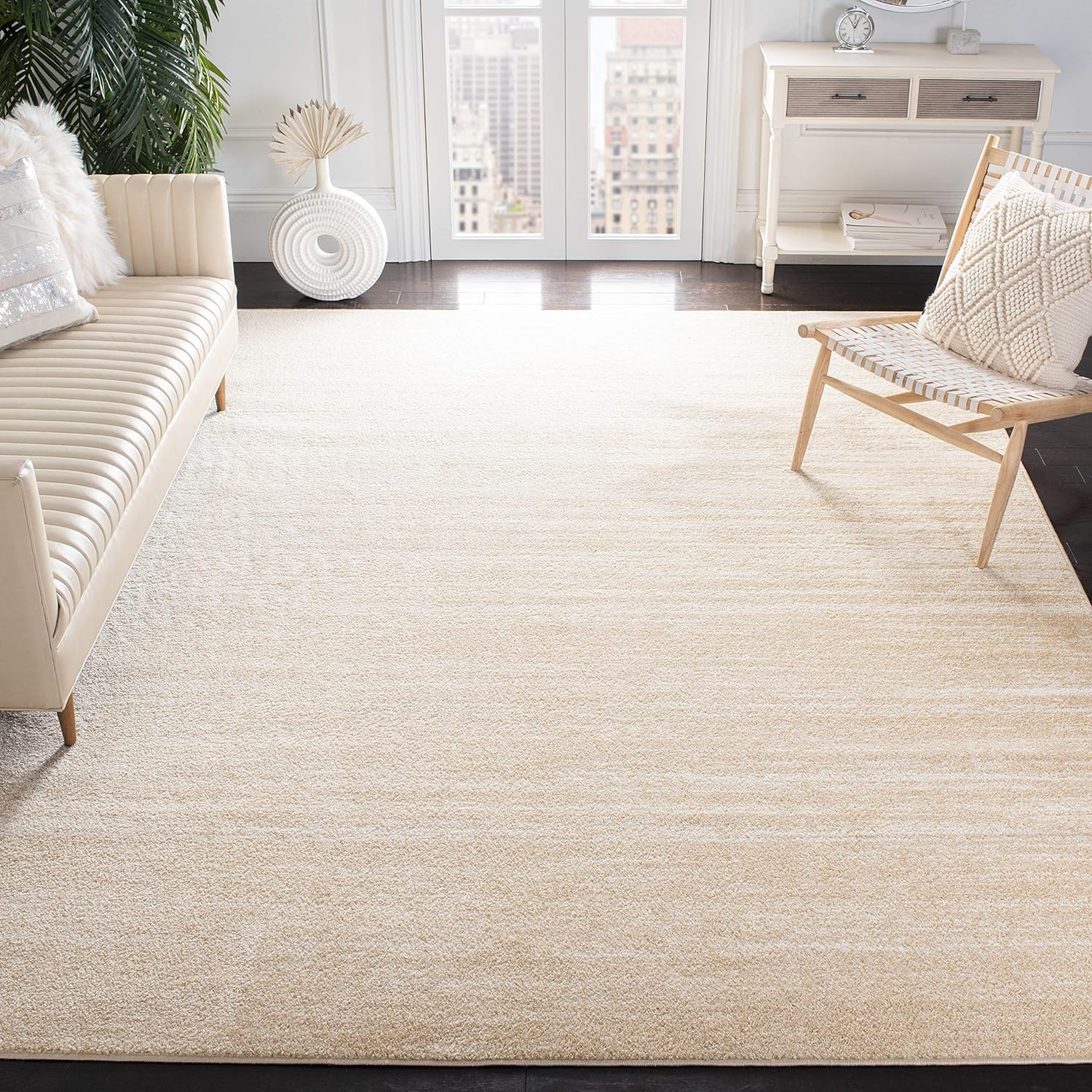 Rugs, Pads & Protectors - SAFAVIEH Adirondack Collection Area Rug - 8' x 10', Champagne & Cream, Modern Ombre Design, Non-Shedding & Easy Care, Ideal for High Traffic Areas in Living Room, Bedroom (ADR113W)
