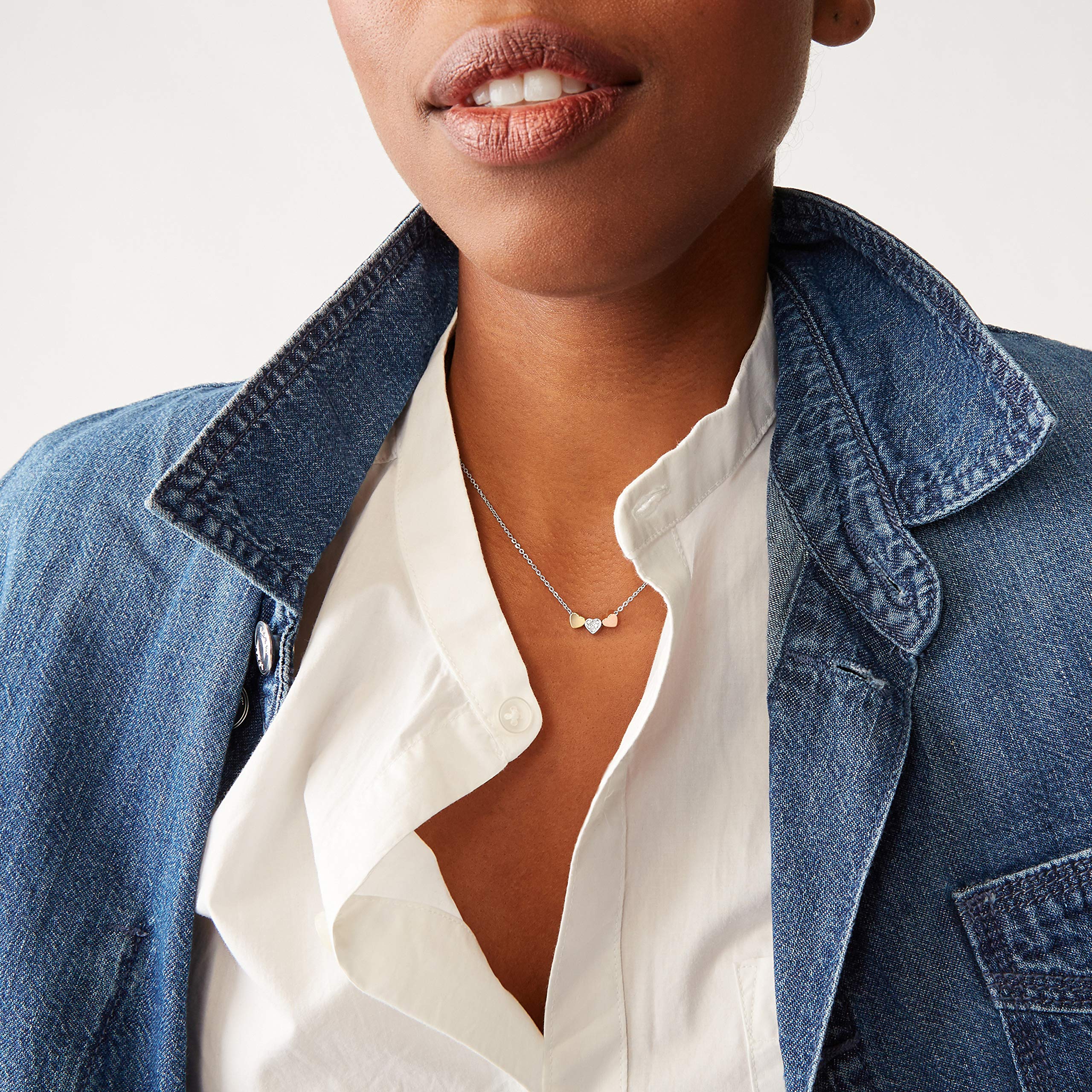 Fossil Women's Sterling Silver or Silver-Tone Stainless Steel Pendant Chain Necklace for Women