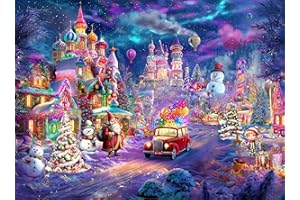 Nattork Jigsaw Puzzle 1000 Pieces for Adults, Christmas Castle,Challenging Adult Puzzles for Christmas Decor & Gift