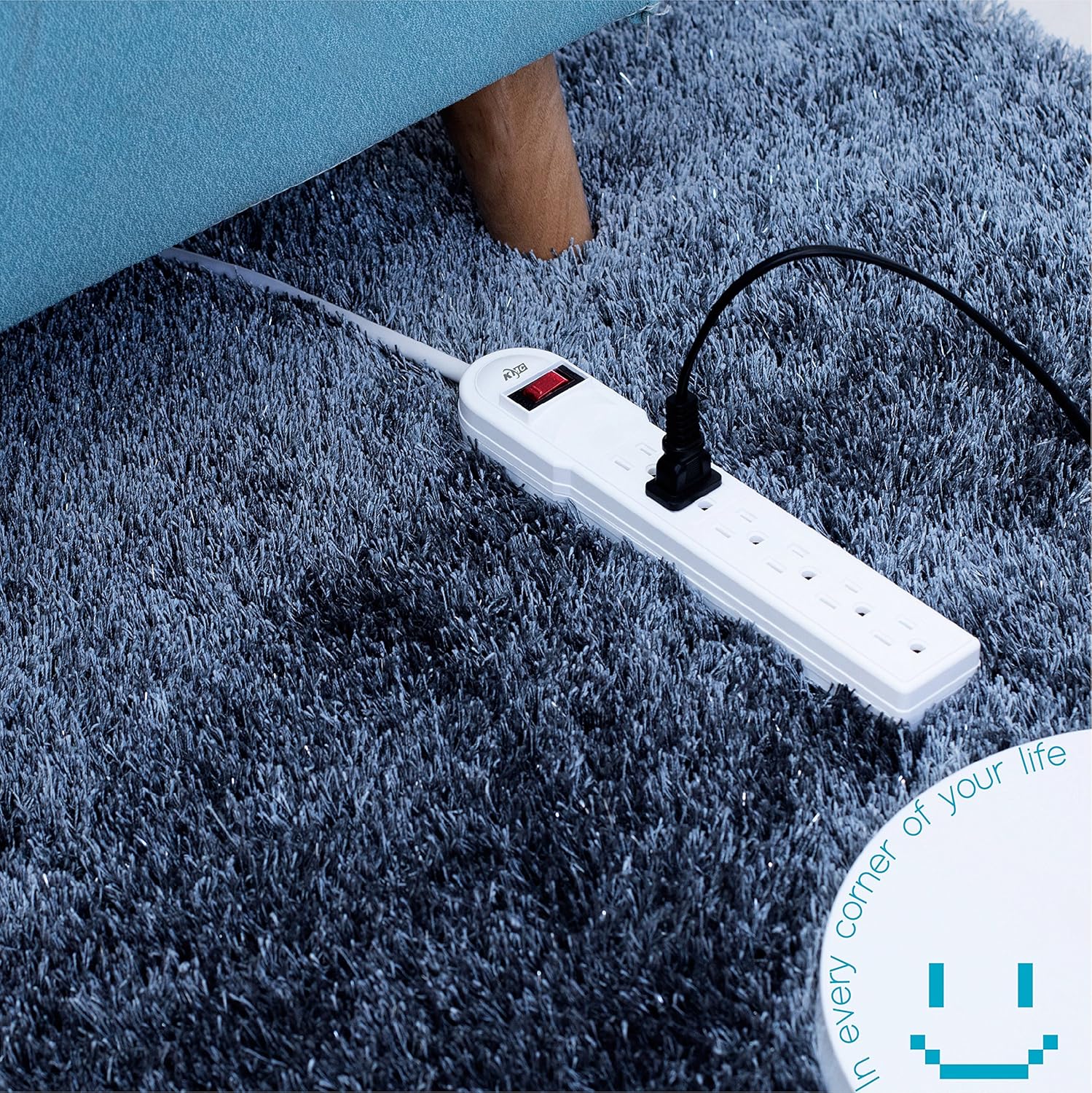 KMC 6-Outlet Surge Protector Power Strip 2-Pack, Overload Protection, 4-Foot Cord, 900 Joule - White: Electronics
