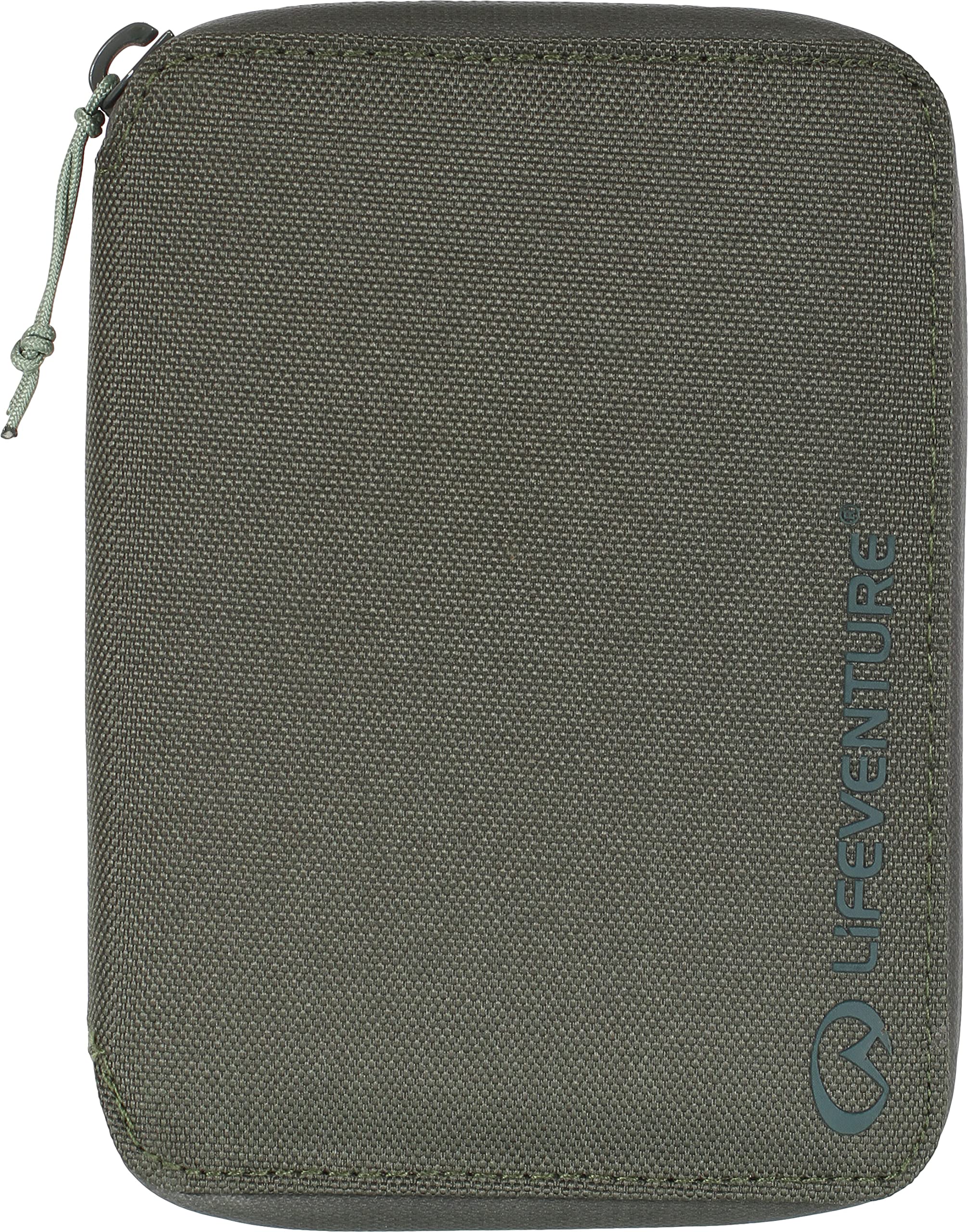 Lifeventure RFID Protected Mini Travel Wallet — Zip Bifold Wallet and Passport Holder for Travel, Eco-Friendly, Recyclable Material (Olive)