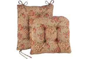 Klear Vu Omega Non-Slip Rocking Chair Cushion Set with Thick Padding and Tufted Design, Includes Seat Pad & Back Pillow with Ties for Living Room Rocker, 17x17 Inches, 2 Piece Set, Somerset