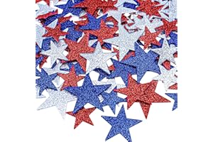 LXZYU Stars Stickers, 4th of July Stickers, Red White and Blue Glitter Star Sticker, 100PCS Self-Adhesive Foam Patriotic Fourth of July Sticker for Kids Reward Art Crafts Memorial Independence Day Decor