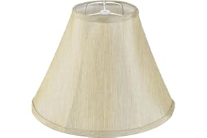 GO&SO Champagne Gold Bell Lamp Shades - 6" Top x 13" Bottom x 9.8" High(Spider) Medium Lamp Shade Replacement- Traditional Lampshade for Table Lamp, Floor & Bedside Lamp - Handmade - Easy Assembly