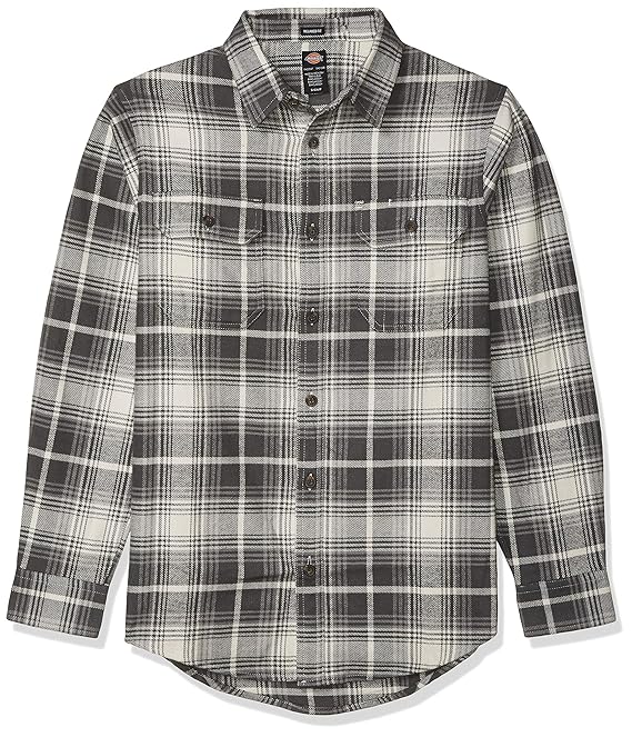 Dickies Long Sleeve Flannel Check Shirt, Men's Size L unclear navy blue type Vintage Second Hand