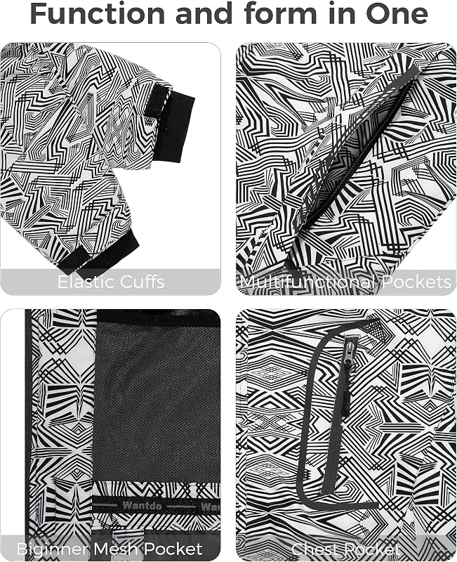 Chaquetas Forro de Vellón Grueso Parka Nieve Hombre Floral Negro L