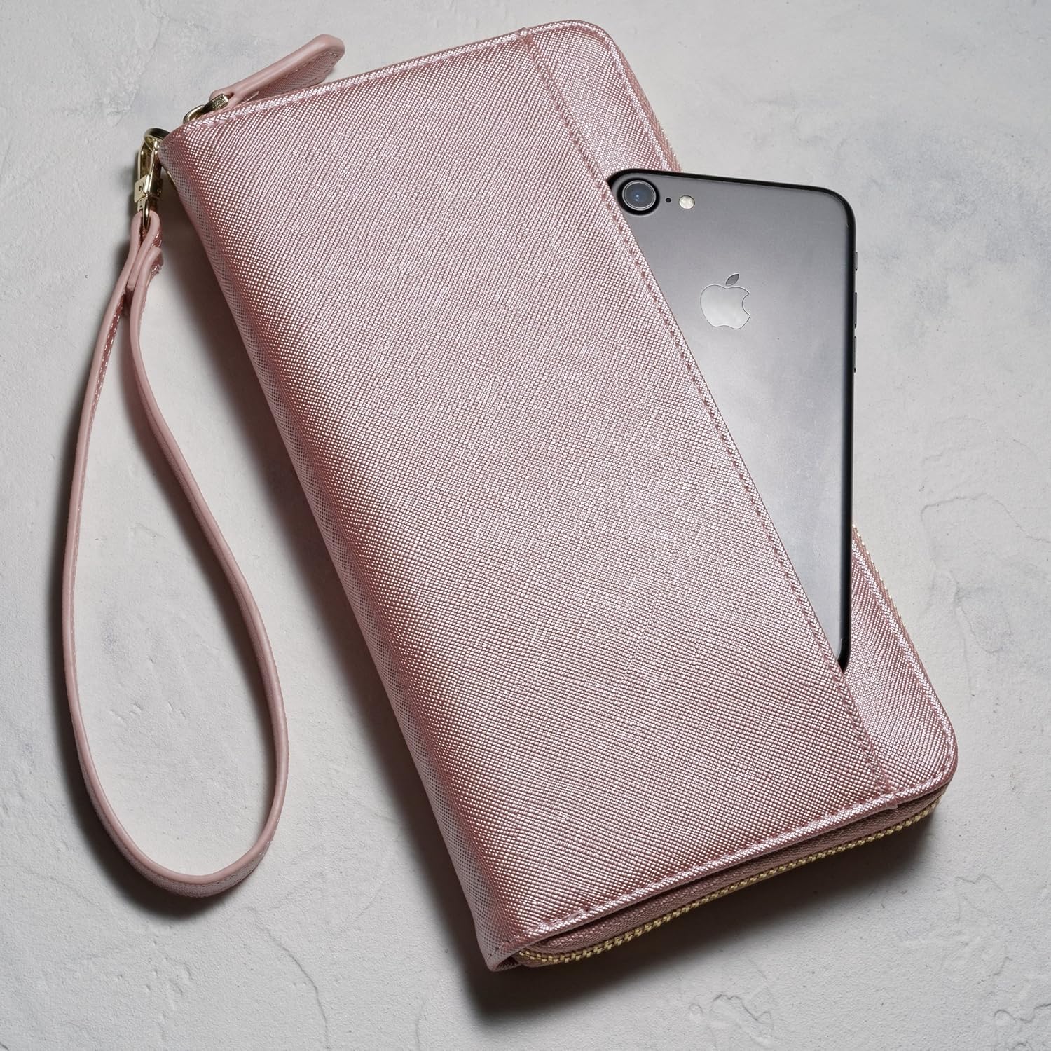  | Travel Document Organizer - RFID Passport Wallet Case Family Holder Id Wristlet (Rose Gold) | Passport Wallets