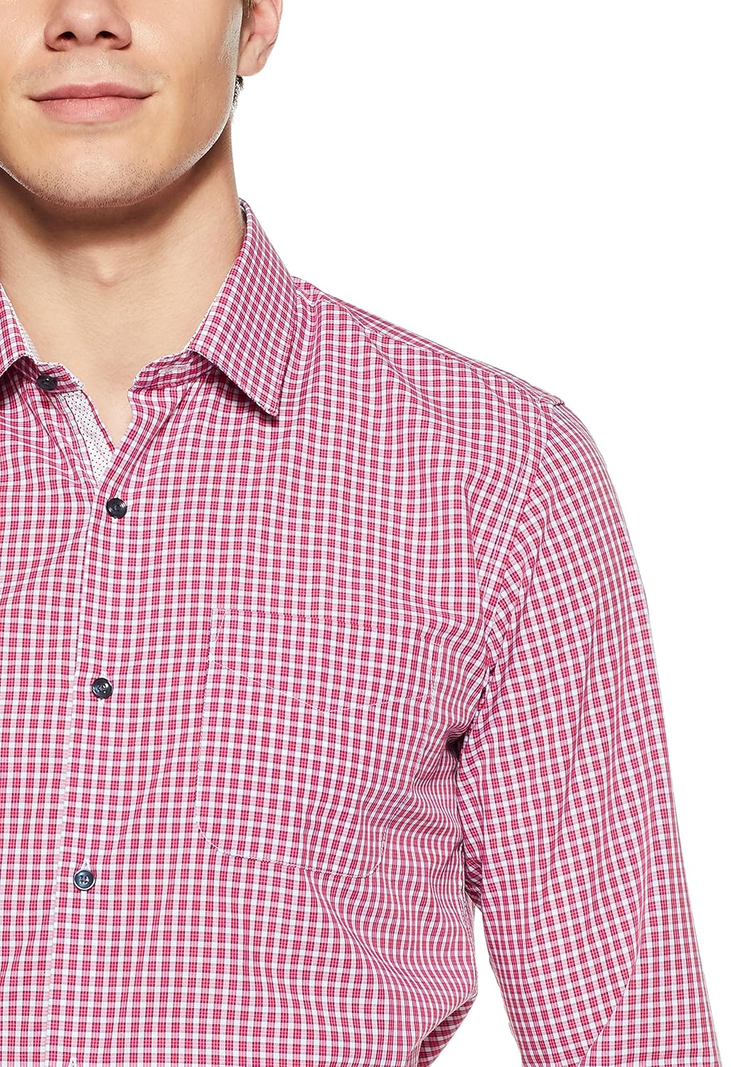 peter england men's solid slim fit formal shirt