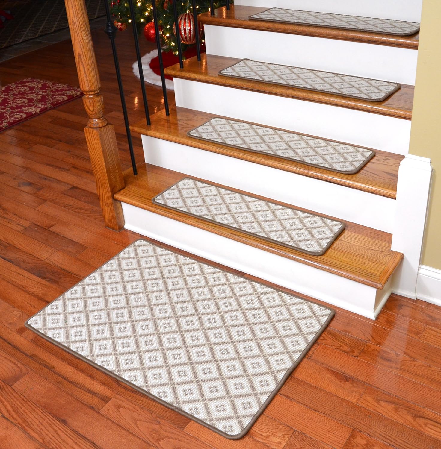 Dean Premium Wilton Woven Wool Carpet Stair Treads Mendocino Cremerie