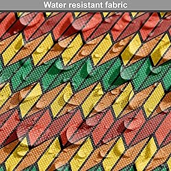 Ambesonne Rasta Fabric by The Yard, Geometrical Zig