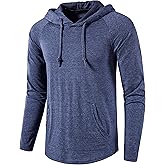 SIR7 Men's Gym Workout Active Long Sleeve Pullover Lightweight Hoodie Casual Hooded Sweatshirts