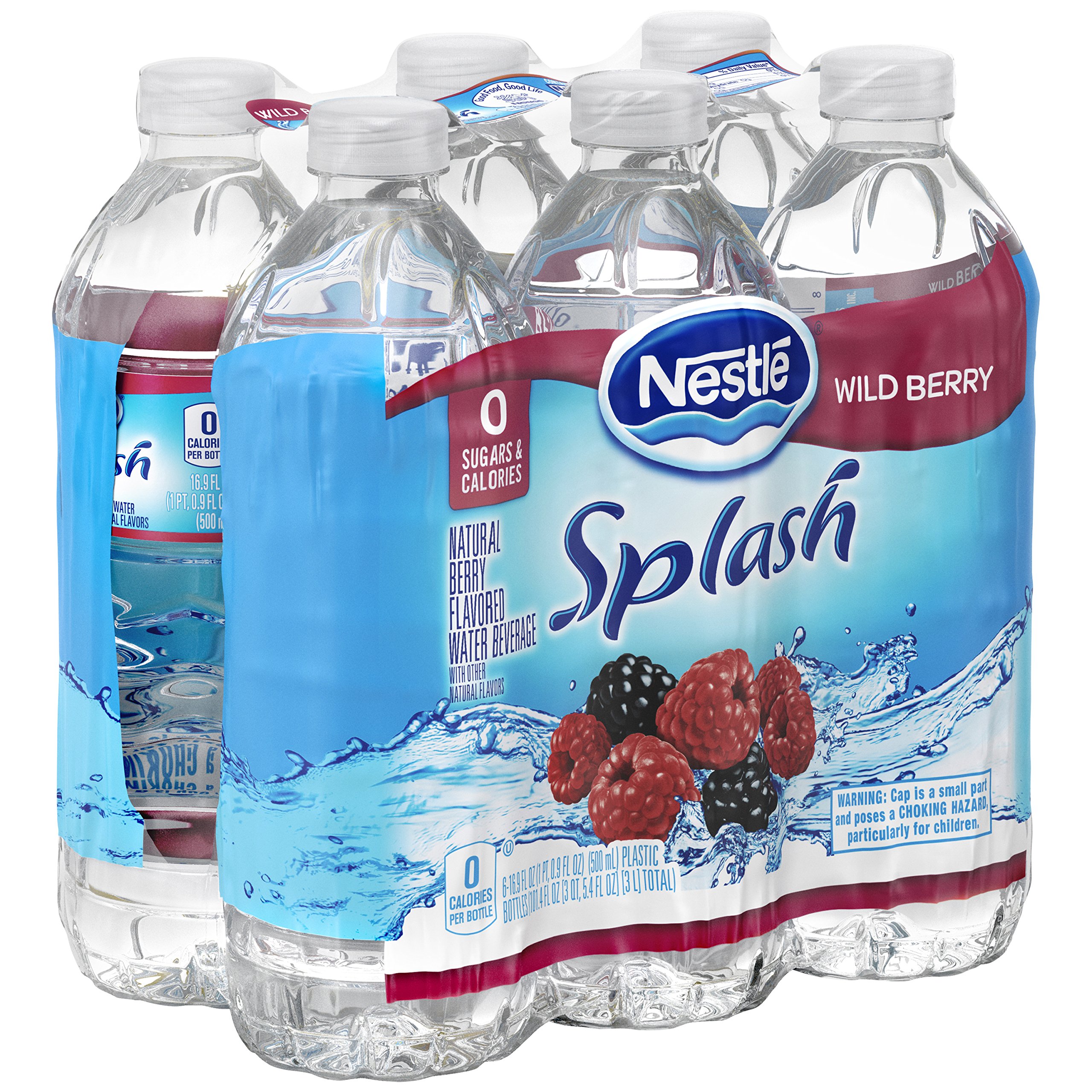 NESTLE SPLASH Water Beverages with Natural Fruit Flavors, Wild Berry 16.9ounce plastic bottles