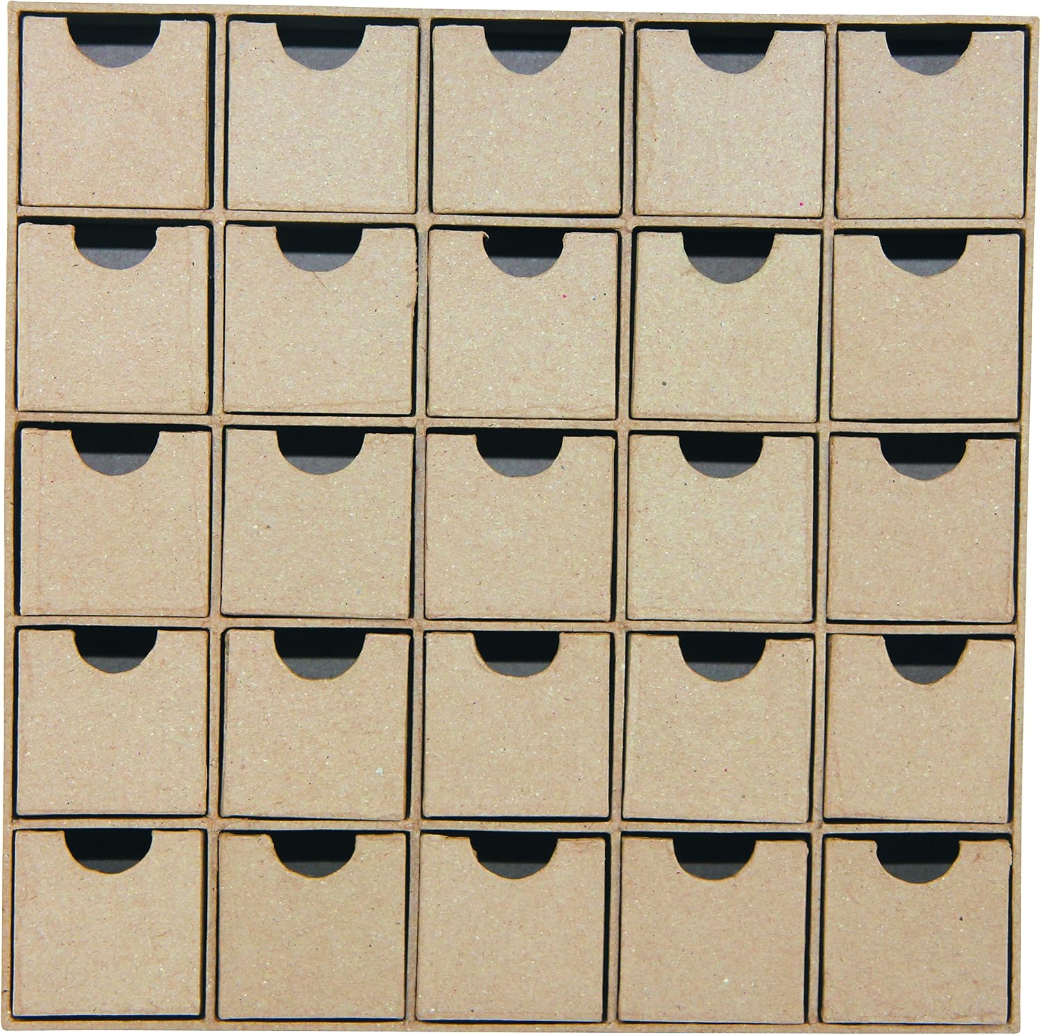 Décopatch Mache Multi-Drawer/Advent Calendar, Brown, 5x25x25cm