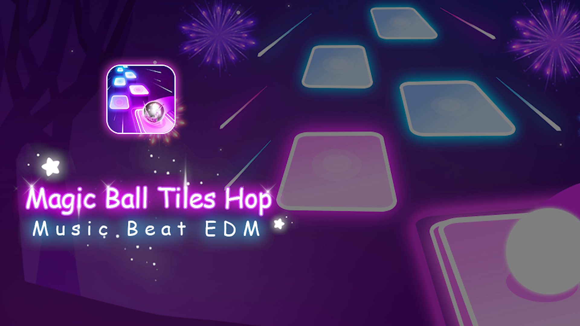 Best Music Magic Tiles Neon Ball Hop Game! EDM Rush Dancing Ball