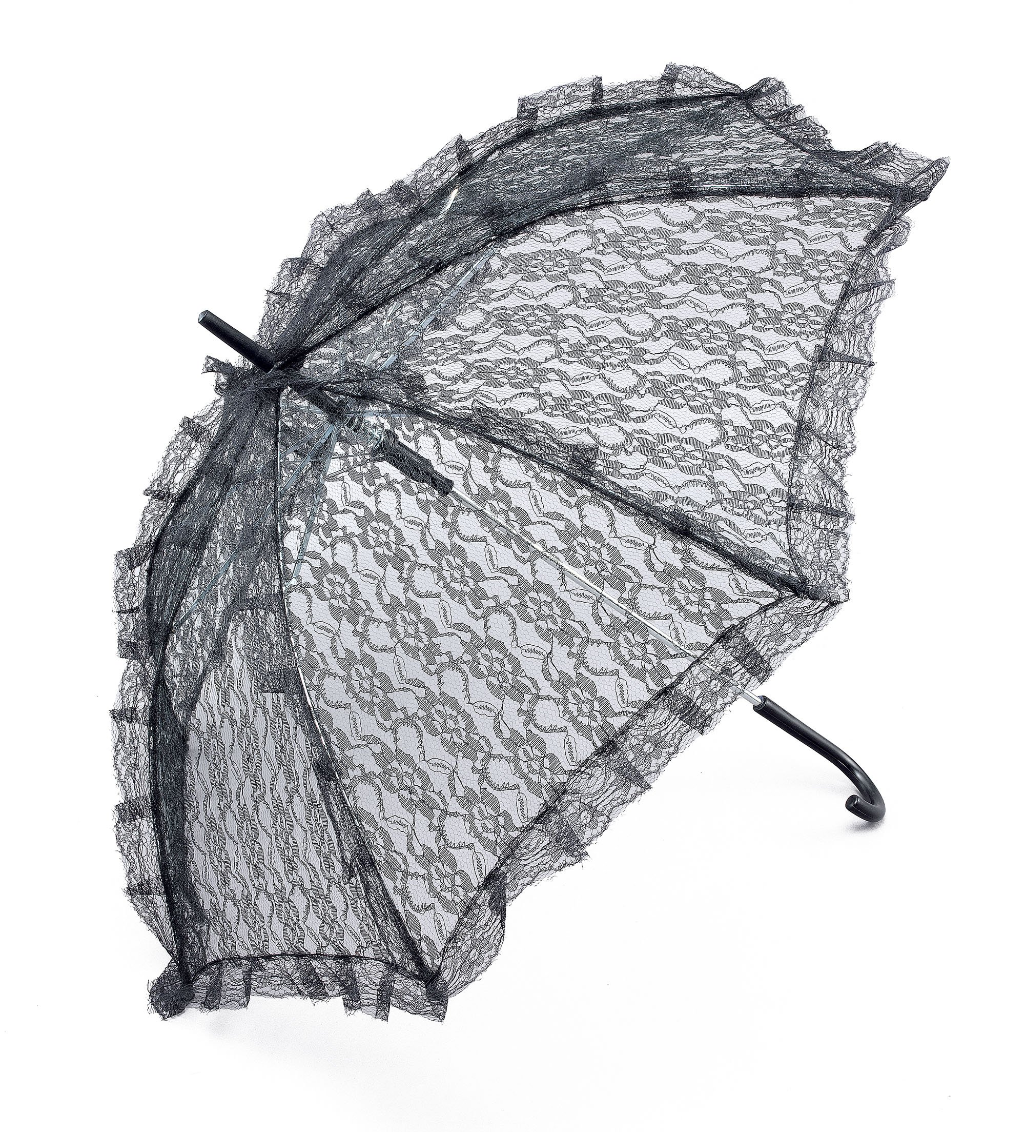 Bristol Novelty BA912 Parasol Black Lace, Womens, One Size