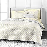 MARTHA STEWART Hailey Floral Yellow King Quilt