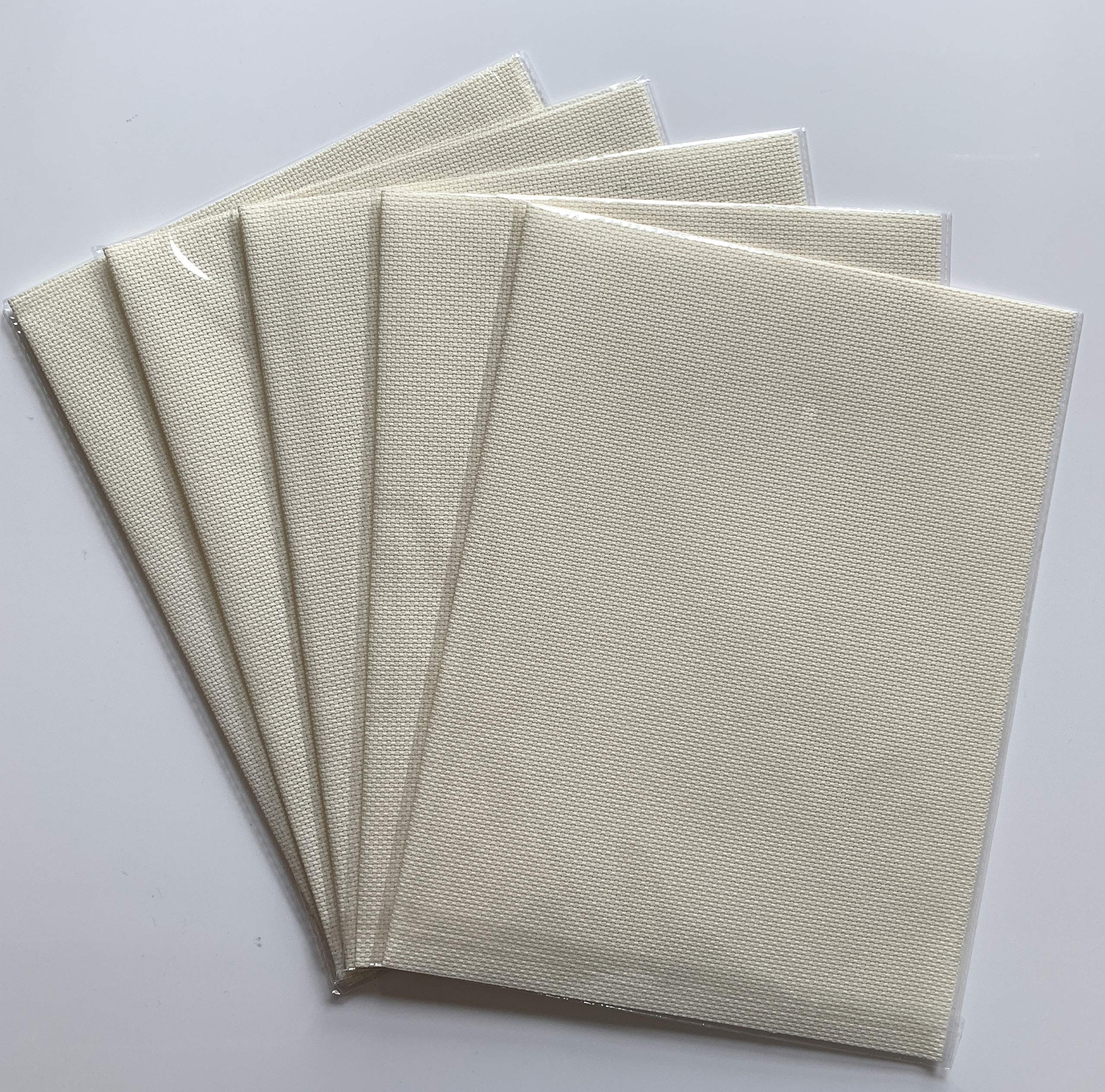 Aida Cloth 14 Count Cross Stitch Fabric,12×18inch,5Pcs (Rice)
