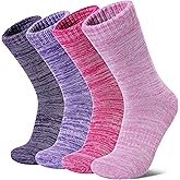 LANLEO Merino Wool Hiking Socks for Women Men Thermal Extra Thick Winter Warm Comfy Cushioning Crew Boot Socks 4 Pairs