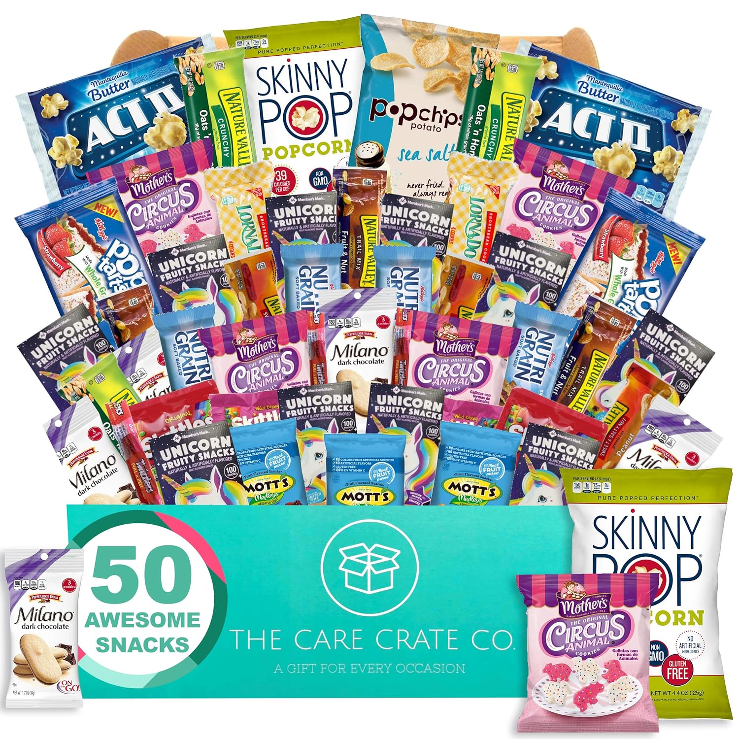 The Care Crate Lady Box Ultimate Lady Snack Box Care Package ( 50 piece Snack Pack ) Chips Variety Pack, Cookies, Gummies, Popcorn