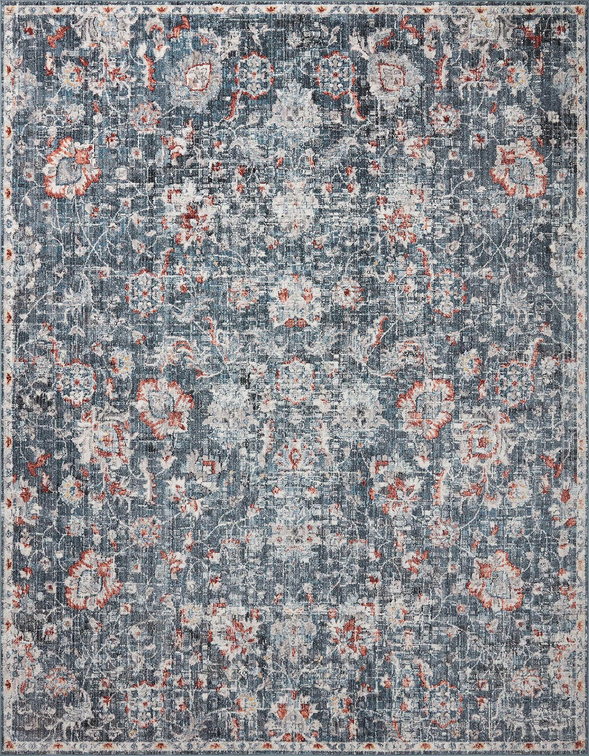 Photo 1 of ** very used *** Loloi Cassandra Collection CSN-04 Blue/Rust 6'-7" x 9'-3" Area Rug