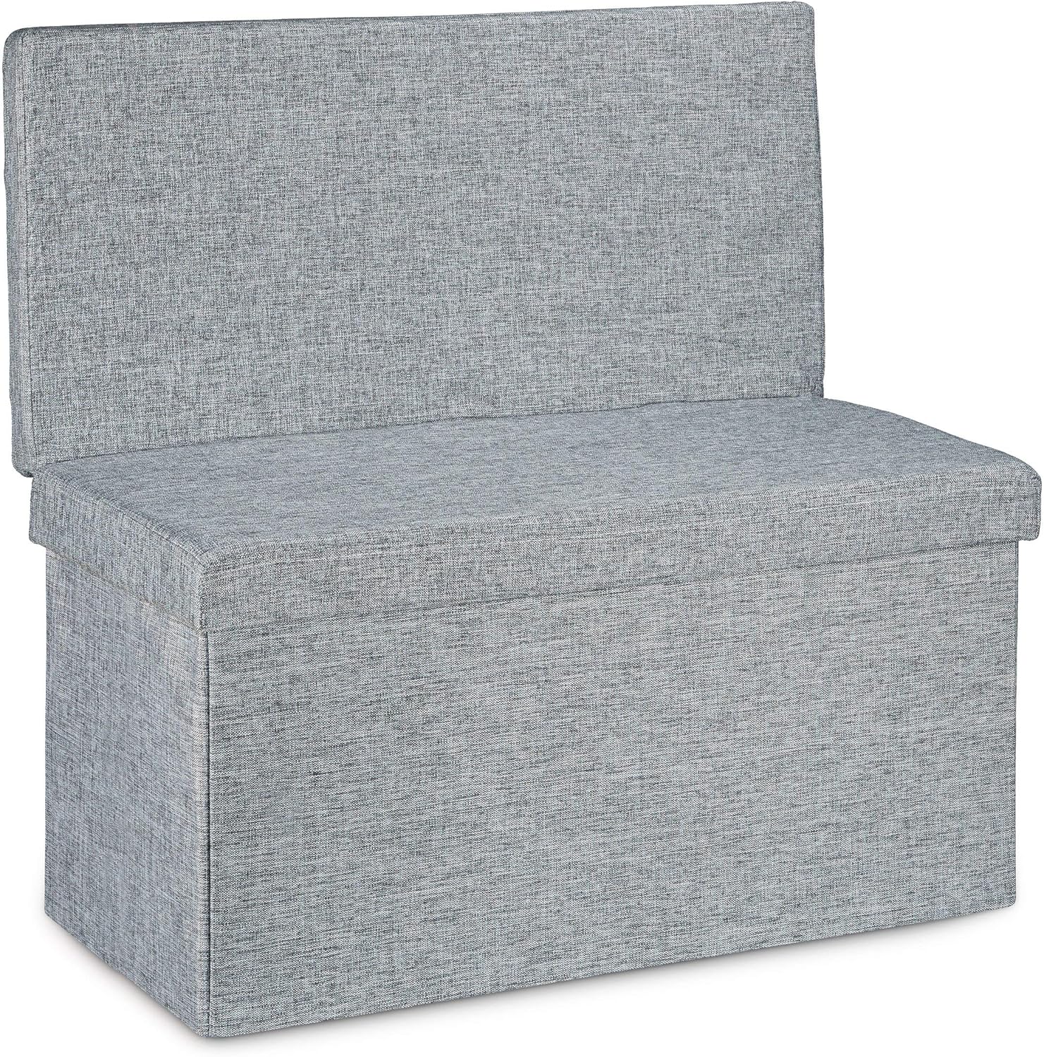 Relaxdays Folding Storage Ottoman with Seat Back Size Large 76 x 38 x