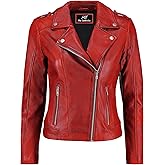 Jild Biker Style Vintage Leather Jacket Women - Casual Fashion Motorcycle Zip-Up Lightweight Coat Collar Women Leather Jacket