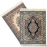 Set of 2 Dollhouse Area Rugs – Miniature Carpet Accessories for Doll Houses, 10 x 7 Inch Rectangular Floor Décor, Oriental Style