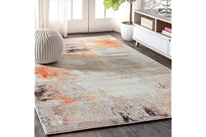 JONATHAN Y CTP104B-4 Contemporary POP Modern Abstract Vintage Indoor Area Rug, Transitional, Bohemian Easy Cleaning,Bedroom,Kitchen,Living Room,Non Shedding, Cream/Orange, 4 X 6