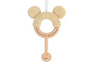 Hallmark Disney Mickey Mouse Baby's First Christmas Rattle Christmas Ornament, Gifts for Disney Fans