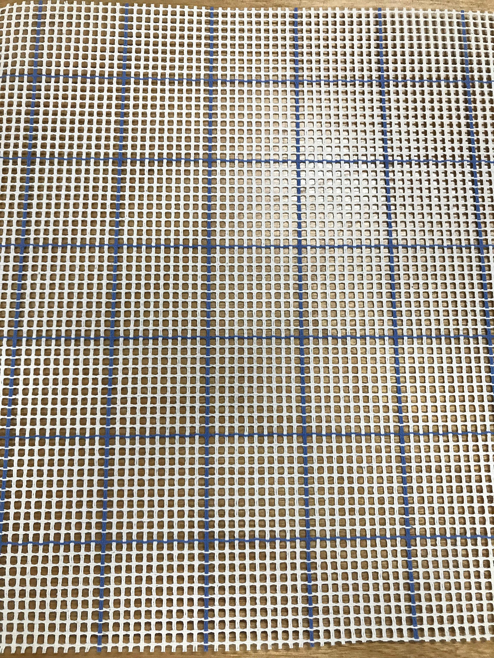 Rug/tapestry Canvas 5 HPI blue checked latch hook 100cm wide Zweigart (50 x 100 cm)