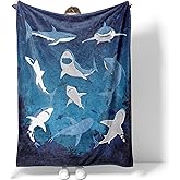 Shark Throw Blanket, 320gsm Blanket Fluffy Cozy Soft Warm Plush Lightweight Decorative Blanket Gifts for Women Men Boys Girls Kids Baby, Blankets Quilt for Bed Sofa Chair Couch (80"x60")