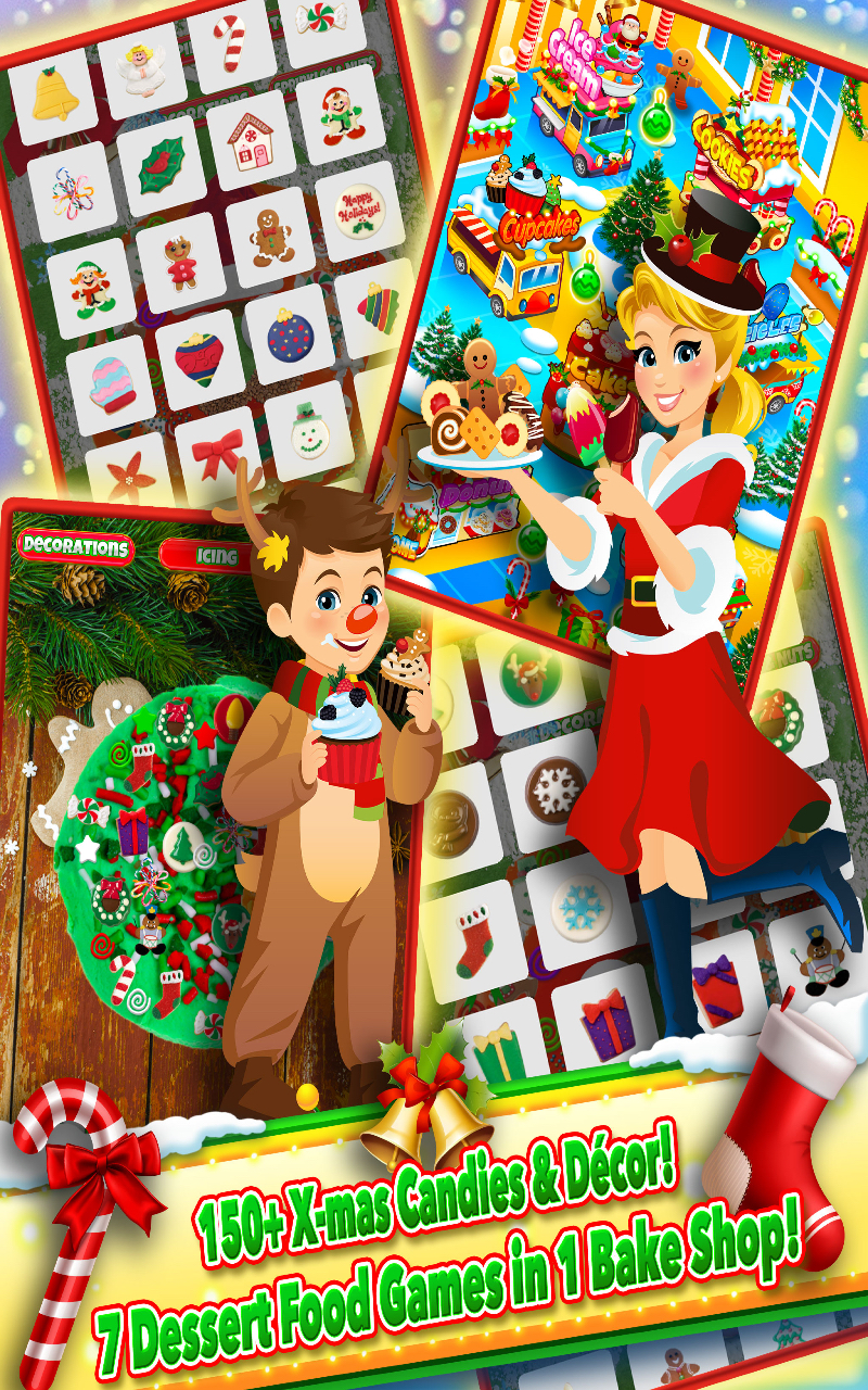 Santa Christmas Dessert Bake Shop - Make and Cook Holiday Cake Pops, Xmas Cookies, Chocolate Cake, Donuts, Cupcakes, Ice Cream and Frozen Popsicles