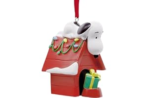 Hallmark Peanuts Snoopy on Holiday Doghouse Christmas Ornament, Gifts for Peanuts Fans