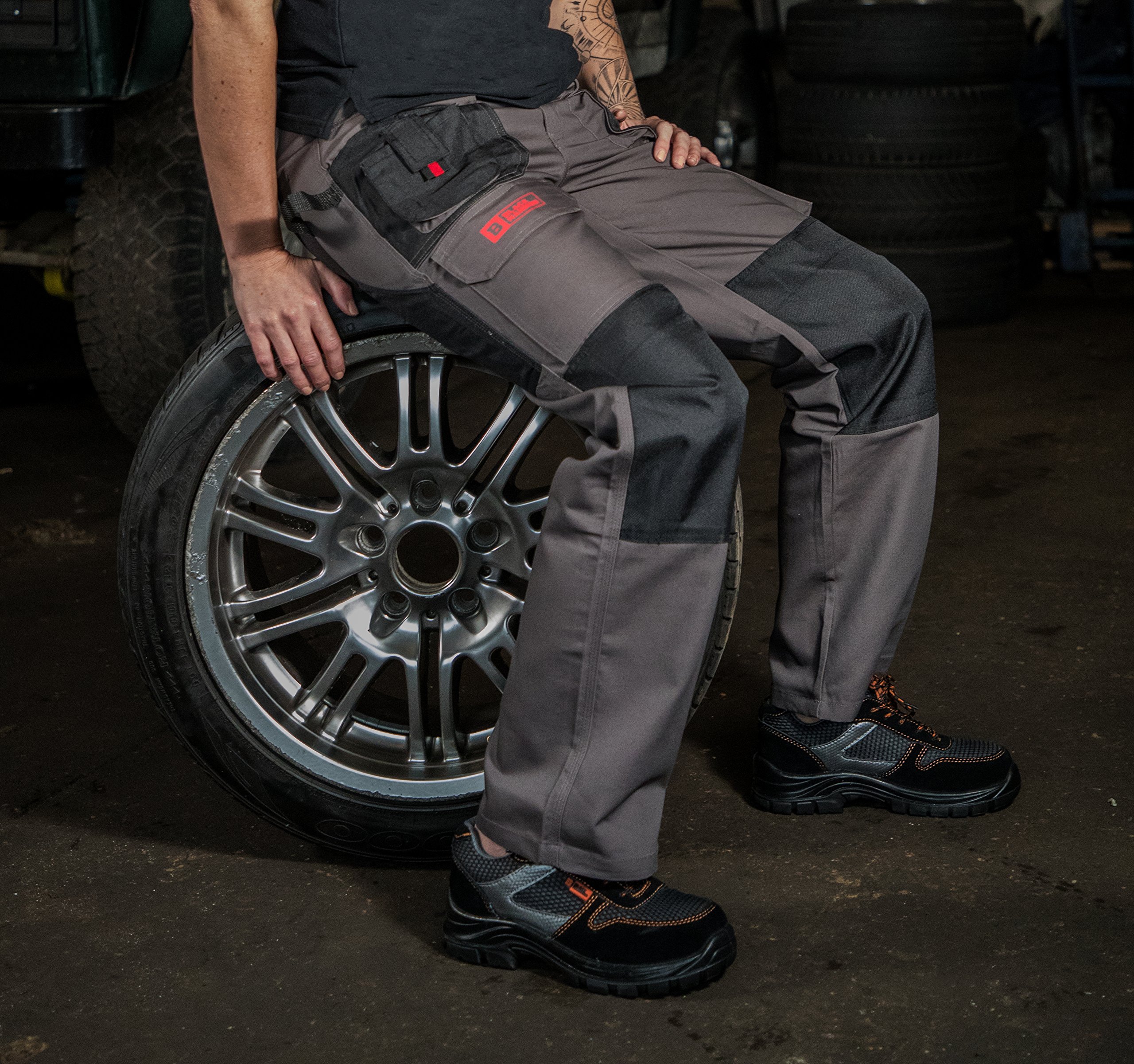 Black Hammer Mens Multi Pocket Cargo Waterproof Combat Work Trousers