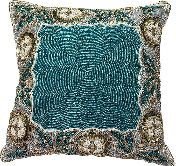 Beaded Throw Pillow Cover/Euro Sham/Cushion Sham, Super Luxury Soft