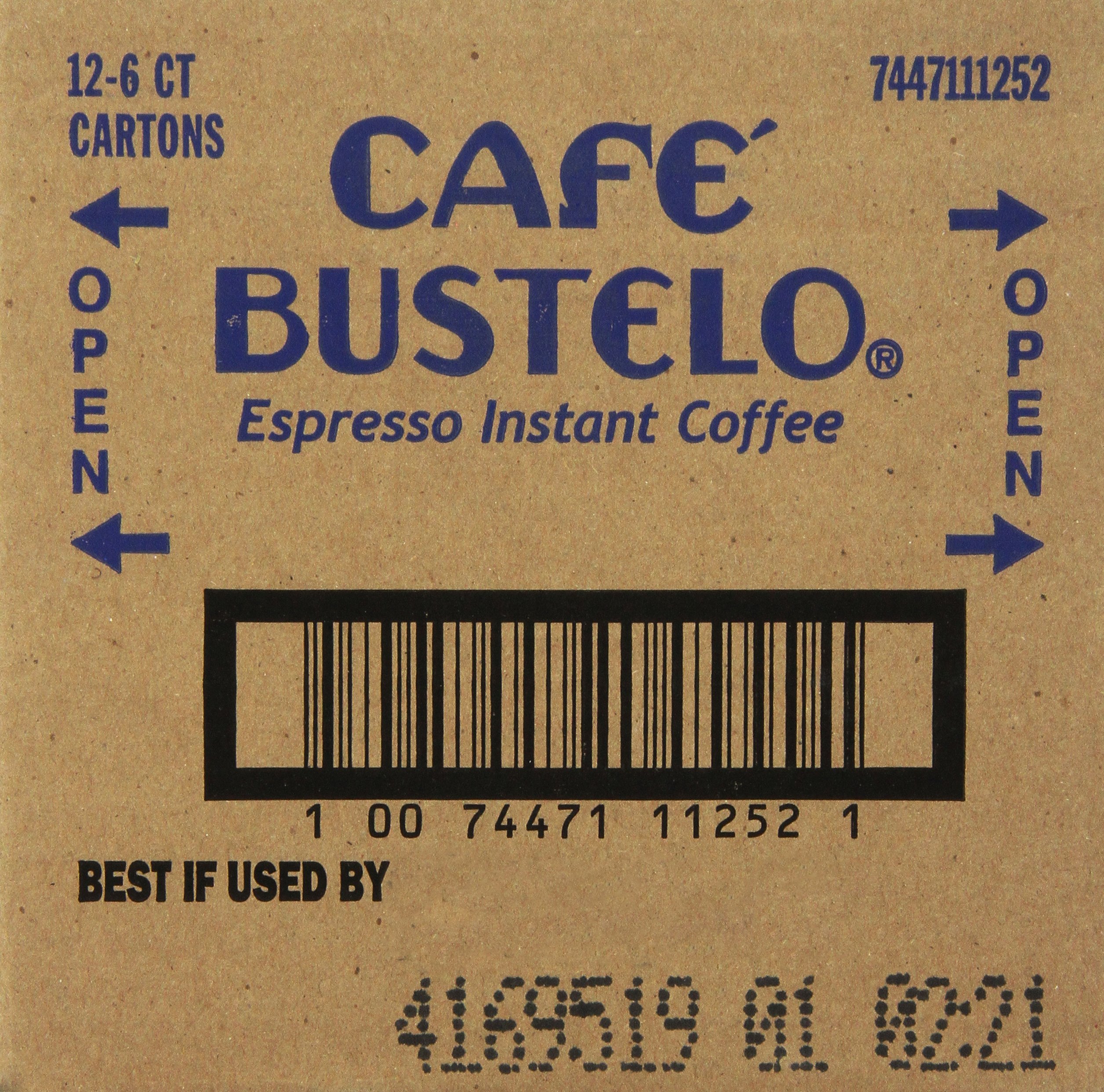 Café Bustelo Instant Coffee Single Serve Packets, 6 Count (Pack of 12