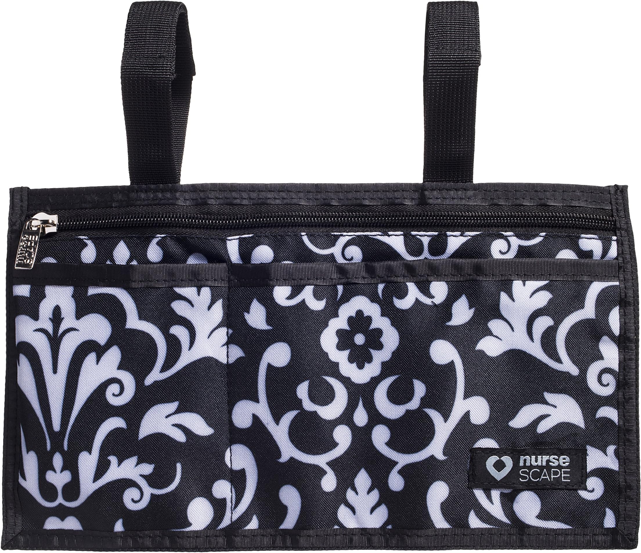 Wheelchair Armrest Pouch Organizer Bag for Side of Chair, 3 Pocket Tote, Arm Rest Storage Accessories for Electric, Manual or Powered Chairs (Paisley)